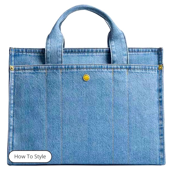 Coach Cargo Denim Tote Bag - Picture 5 of 10